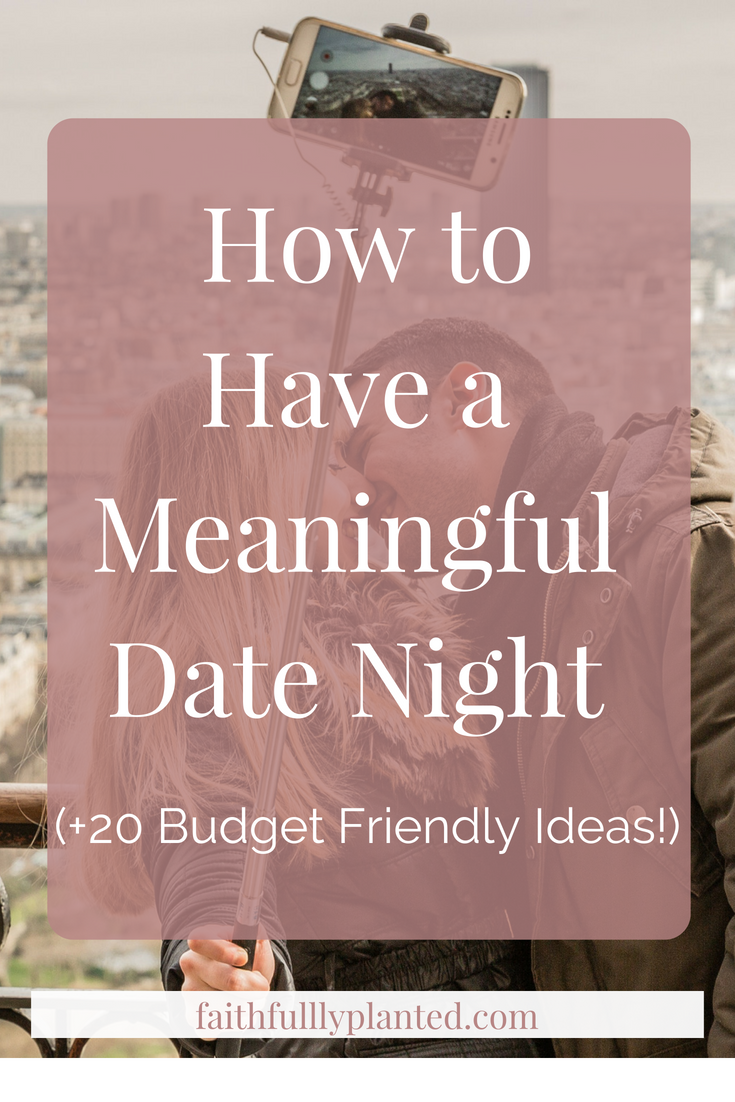 Date Night image with a photo of a couple taking a selfie