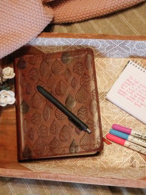 Wooden tray with BIble study tools