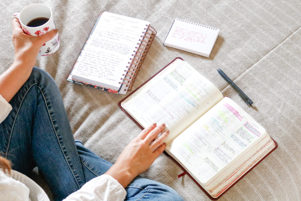 Woman learning to be consistent with Bible study