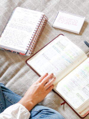 Woman reading the Bible consistently